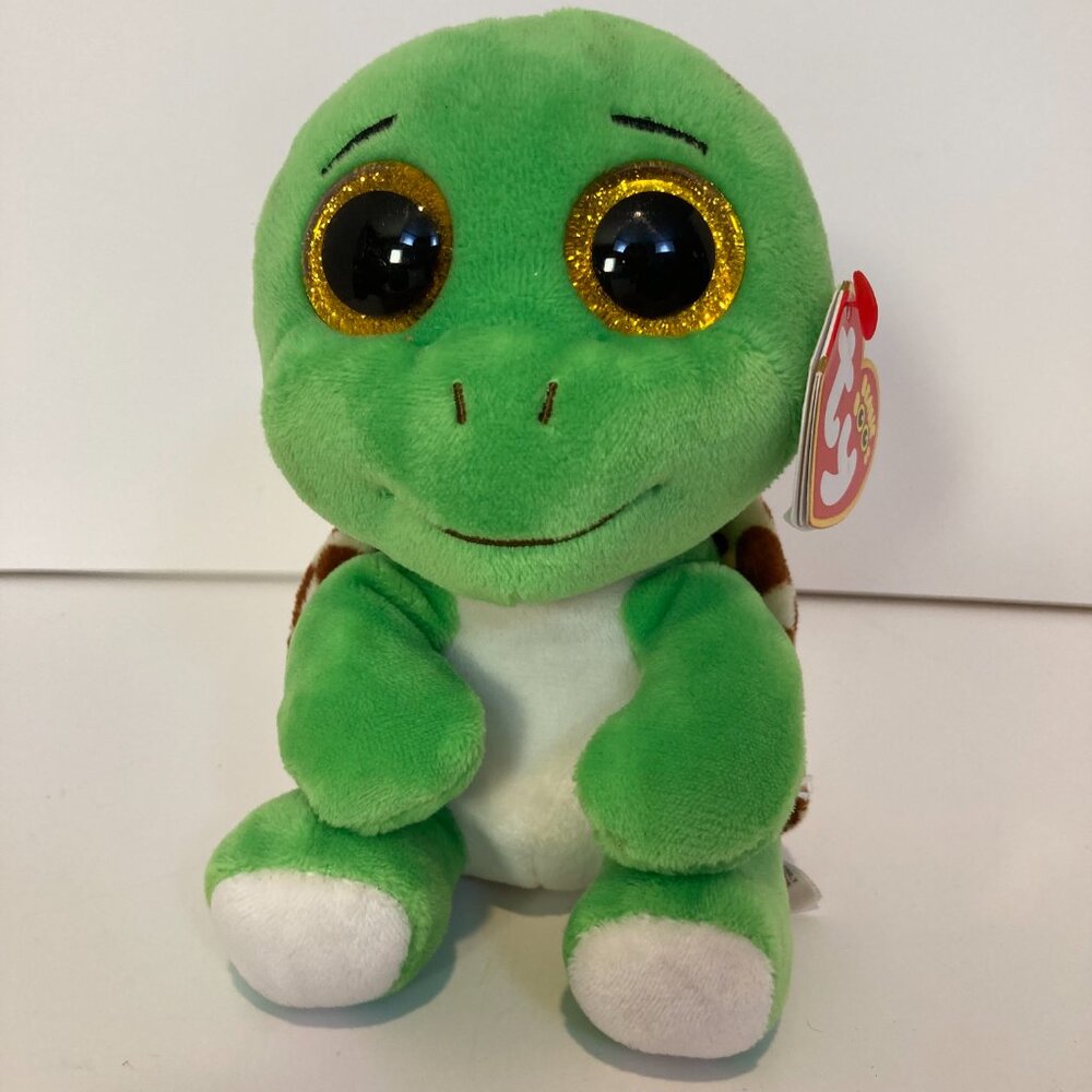 Ty Beanie Boos Turbo Turtle Green 6" Stuffed Plush Toy 2023 Orange Eyes W Tag